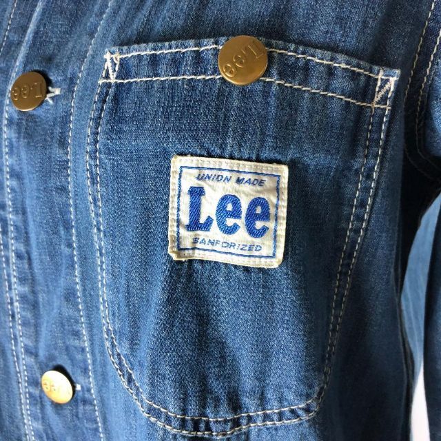 Lee シャツ ワンピース デニム ロゴ ボタン 2