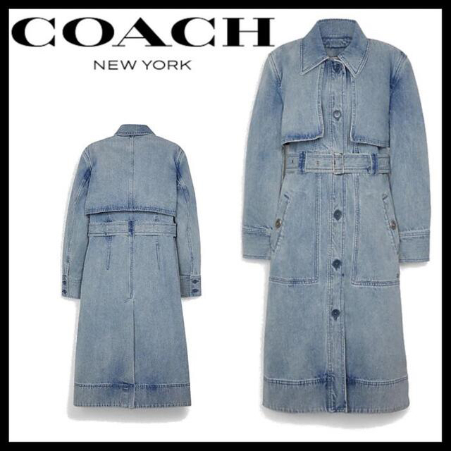 COACH(コーチ)のcoach デニムジャケット　デニムコート　トレンチコート　最終値下げ レディースのジャケット/アウター(ロングコート)の商品写真