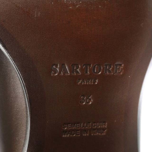 SARTORE(サルトル)のサルトル バックベルト ロングブーツ レザー ローヒール 36 23cm レディースの靴/シューズ(ブーツ)の商品写真
