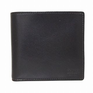 コーチ(COACH)のCOACH(コーチ) 2つ折り財布 - 黒 レザー(財布)