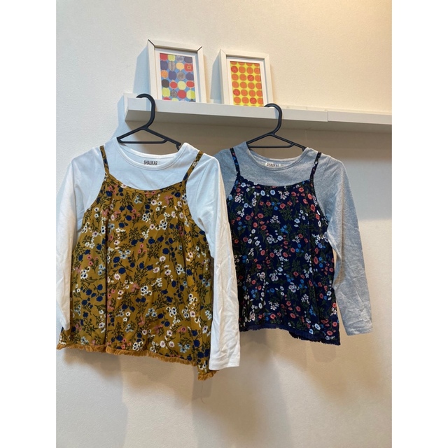 GU(ジーユー)の双子コーデ６点セット　130〜150 汚れあり キッズ/ベビー/マタニティのキッズ服女の子用(90cm~)(その他)の商品写真