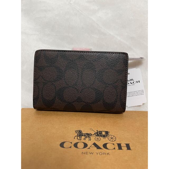 COACH - COACH 二つ折り 財布 ピンク ダークブラウン アウトレット