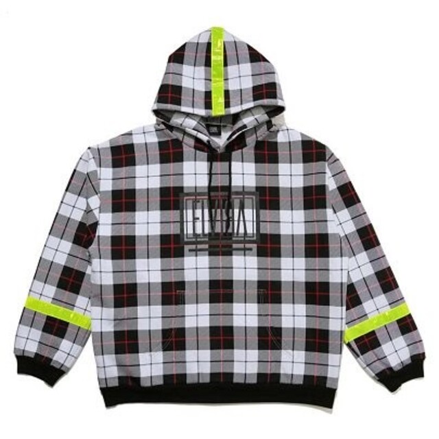 ELVIA(エルヴィア)の【新品 希少】ELVIRA PLAID HOODY Sサイズ ホワイト メンズのトップス(パーカー)の商品写真