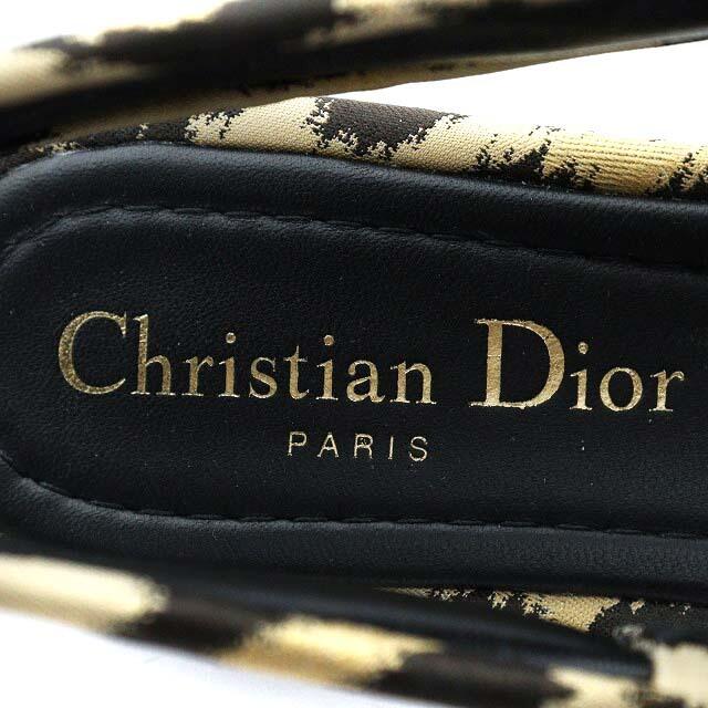 Christian Dior(クリスチャンディオール)のクリスチャンディオール ストラップパンプス スクエアトゥ フラット ヒョウ柄 レディースの靴/シューズ(ハイヒール/パンプス)の商品写真