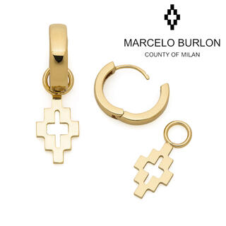 マルセロブロン(MARCELO BURLON)の新品 MARCELO BURLON 2WAY ピアス CROSSロゴ(ピアス(両耳用))