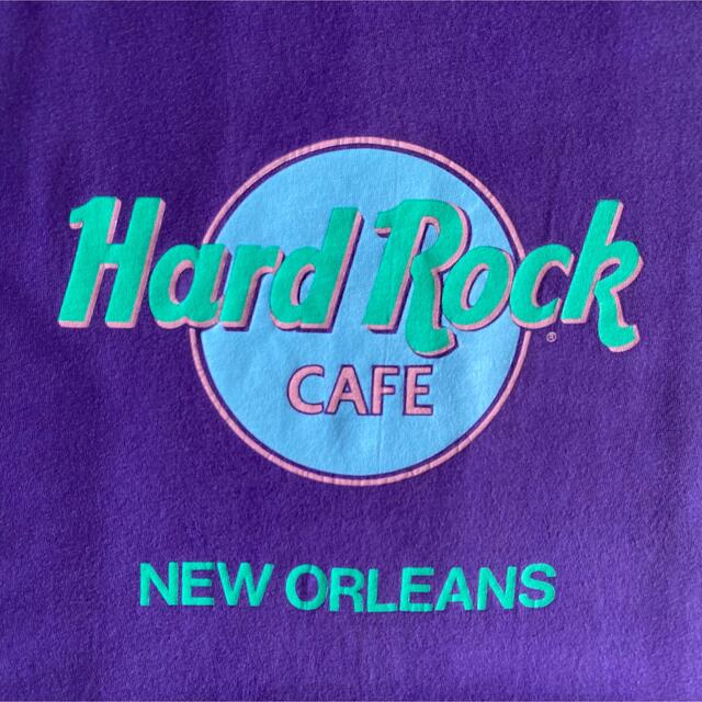 Hanes(ヘインズ)のハードロックカフェ Tシャツ ビンテージ  HRC 古着　パープル　90s メンズのトップス(Tシャツ/カットソー(半袖/袖なし))の商品写真