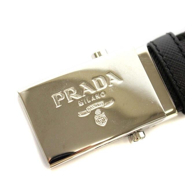 PRADA(プラダ)のプラダ PRADA ベルト ウェブベルト ナイロン 黒 シルバー レディースのファッション小物(ベルト)の商品写真