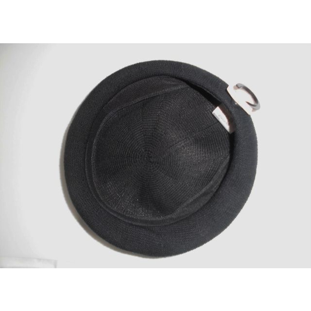 新品サマーベレー帽ブラック黒57.5cm春夏素材ユニセックス男女兼用 レディースの帽子(ハンチング/ベレー帽)の商品写真