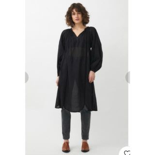 マウジー(moussy)のmoussy★新品★ステッチボリュームスリーブロングワンピ★黒F(ロングワンピース/マキシワンピース)