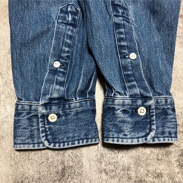 RRL(ダブルアールエル)のポロカントリーラルフローレン☆ワンポイント刺繍ロゴデニムシャツ 90s メンズのトップス(シャツ)の商品写真