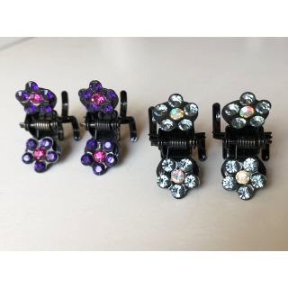 スワロフスキー(SWAROVSKI)の【値下げ】SWAROVSKI ヘアアクセ　ミニヘアクリップ4個セット　未使用品(バレッタ/ヘアクリップ)