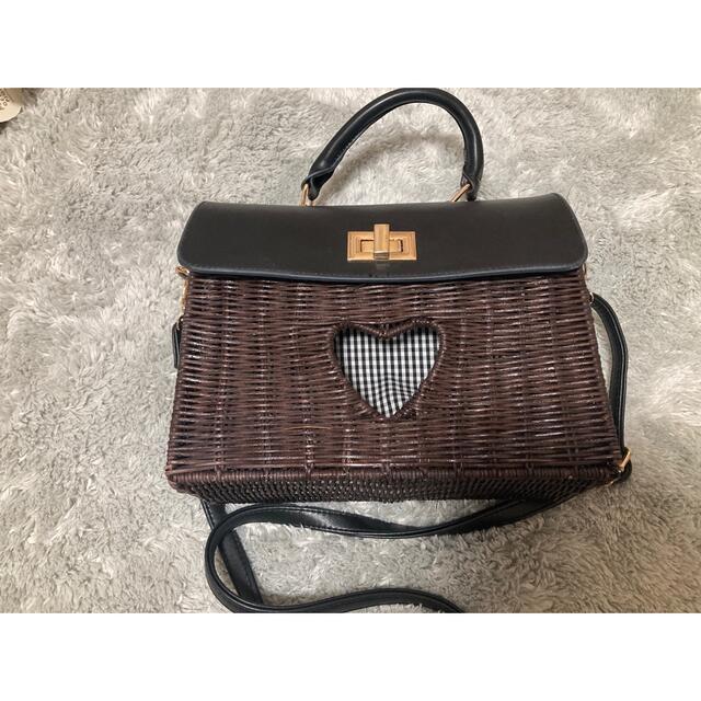 Honey Salon(ハニーサロン)のハートラタンバッグ レディースのバッグ(かごバッグ/ストローバッグ)の商品写真