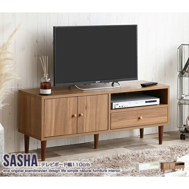 格安即決 可愛らしい見た目の『Sasha」テレビボード 幅110cm☆全２色 リビング収納