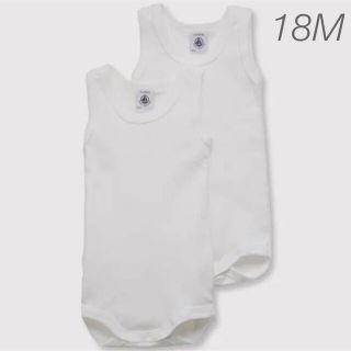 プチバトー(PETIT BATEAU)の新品未使用  プチバトー  ノースリーブボディ  2枚組  18m(肌着/下着)