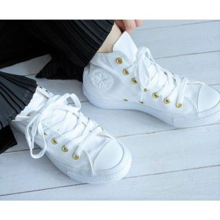 コンバース(CONVERSE)のCONVERSE×earth ALLSTARLightHi ホワイト 22.5(スニーカー)