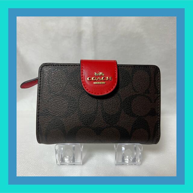 買収 COACH コーチ 二つ折り財布 シンプル レッド stuburomokykla.lt