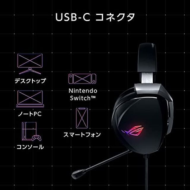 ASUS(エイスース)のエイスース ゲーミングヘッドセット ROG THETA 7.1 スマホ/家電/カメラのオーディオ機器(ヘッドフォン/イヤフォン)の商品写真