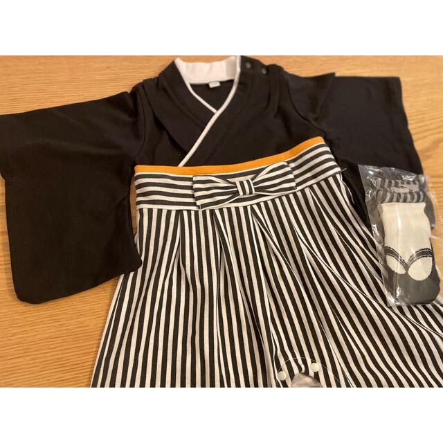 袴ロンパース　70 80 キッズ/ベビー/マタニティのベビー服(~85cm)(和服/着物)の商品写真