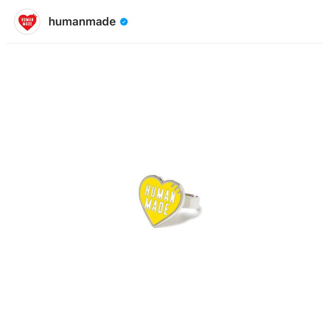 HUMAN MADE 2022SS HEART RING YELLOW