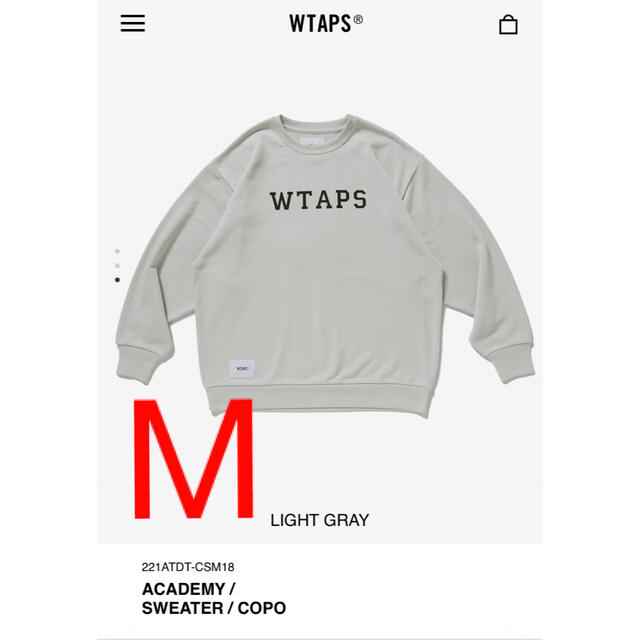 卸直営 22SS WTAPS ACADEMY COPO LIGHT GRAY スウェット asakusa.sub.jp