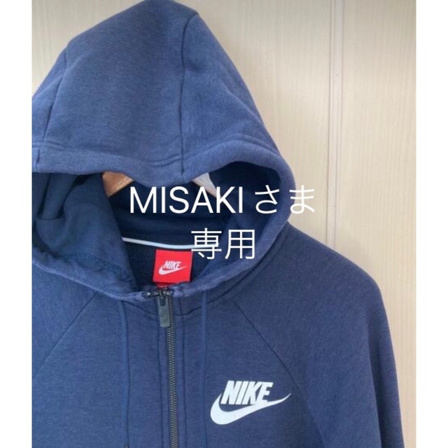 NIKE - ナイキ ワンポイントロゴ ネイビー ジップアップ パーカー Mの