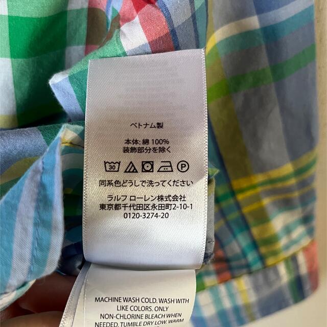 POLO RALPH LAUREN(ポロラルフローレン)のラルフローレン　マドラスチェックシャツ　12month キッズ/ベビー/マタニティのキッズ服男の子用(90cm~)(ブラウス)の商品写真