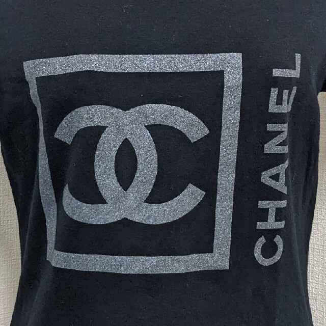 超美品☆CHANEL デカ ココマーク ロゴ Tシャツ トップス シャネル