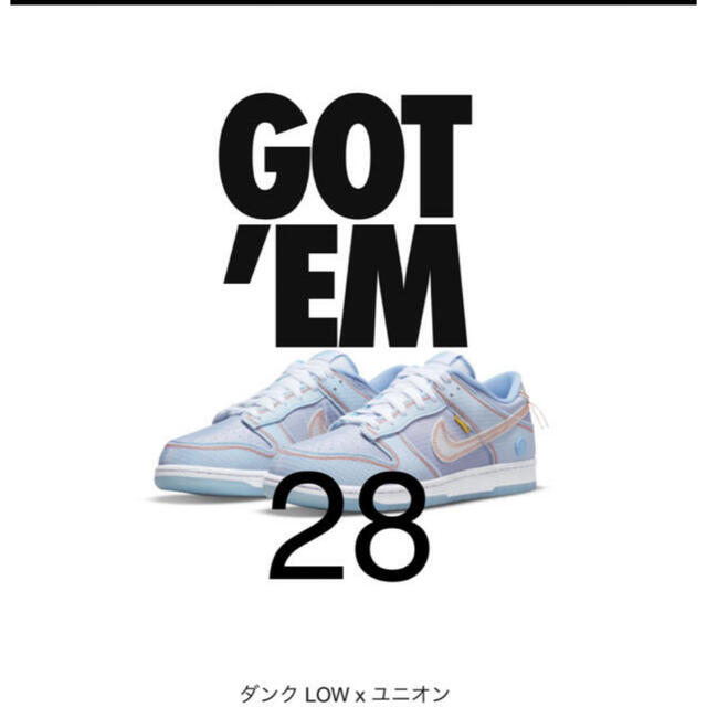 NIKE dunk low Union 28センチ