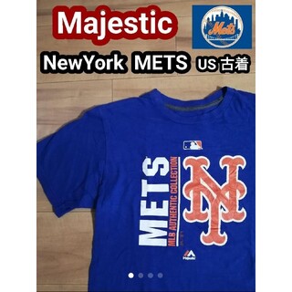 マジェスティック(Majestic)のアメリカ古着 ニューヨークメッツ Tシャツ MLB Majestic METS(Tシャツ/カットソー(半袖/袖なし))