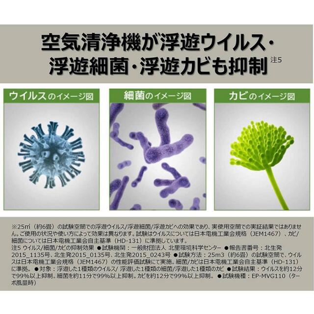 日立(ヒタチ)の日立 加湿空気清浄機 クリエア ~42畳 自動おそうじ 日本製 EP-MVG90 スマホ/家電/カメラの生活家電(空気清浄器)の商品写真