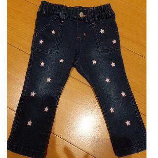 80cm デニム キッズ 女の子 星柄 ブルー 美品 使用頻度少なめ シミなし(パンツ)