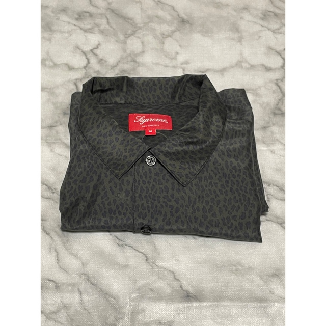 Supreme Leopard Silk S/S Shirt charcoal - kktspineuae.com