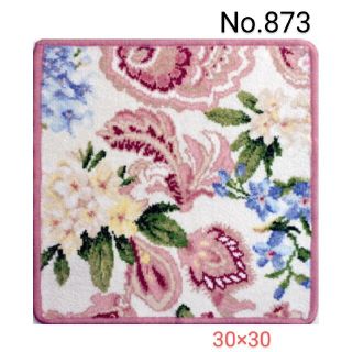 フェイラー(FEILER)のNo.873新品★フェイラータオルハンカチ/ピンク×ホワイト鮮やか薔薇柄フラワー(ハンカチ)