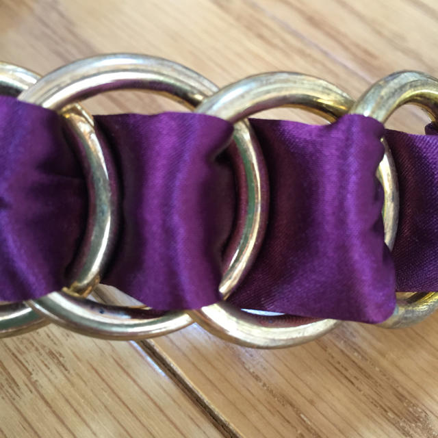 紫 リボン りぼん チェーン ベルト レディースのファッション小物(ベルト)の商品写真