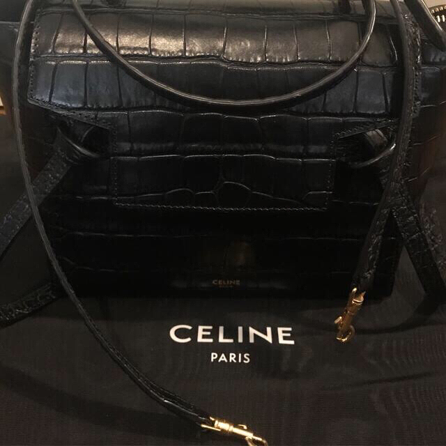 celine(セリーヌ)のCELINE NANOクロコブラックベルト バッグ レディースのバッグ(ハンドバッグ)の商品写真