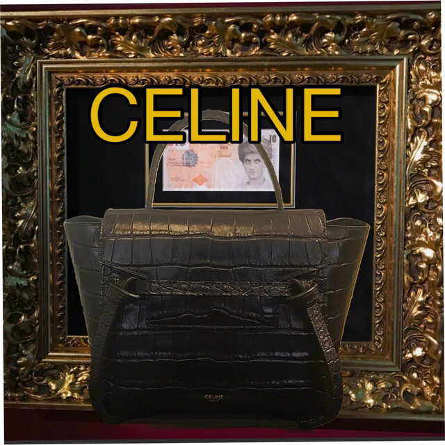 celine(セリーヌ)のCELINE NANOクロコブラックベルト バッグ レディースのバッグ(ハンドバッグ)の商品写真