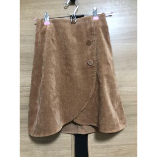 マジェスティックレゴン(MAJESTIC LEGON)のマジェスティックレゴン 起毛巻き風Aラインスカート キャメル(ミニスカート)