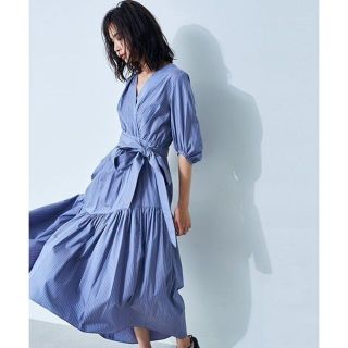 フレイアイディー(FRAY I.D)の滝沢眞規子、 三田友梨佳アナ着用【 FRAY I.D 】カシュクールワンピース(ロングワンピース/マキシワンピース)