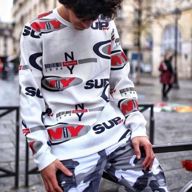 Supreme NY Waffle Thermal BLACK M