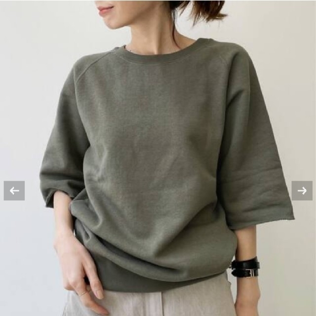 L'Appartement　Half Sleeve Sweat　カーキ