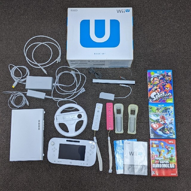 和風 Nintendo Wii U ベーシックセット+周辺機器+ソフト3本 - 家庭用