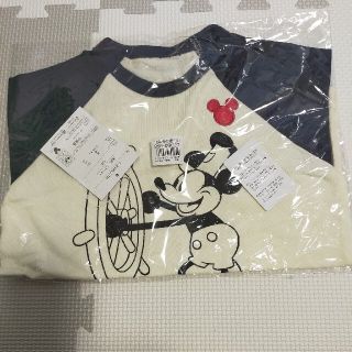 ベルメゾン(ベルメゾン)の【新品】ベルメゾン　7分袖　Tシャツ　男の子　ミッキー　120センチ　名札ココ(Tシャツ/カットソー)