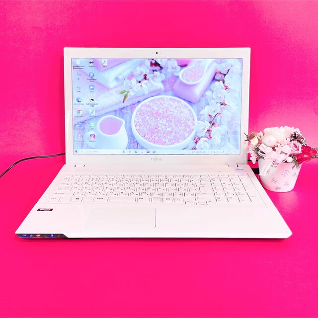 RisyaPC小型軽量✨可愛い白＆シルバーノートパソコン！WEBカメラで事務学習✨学生・社会人