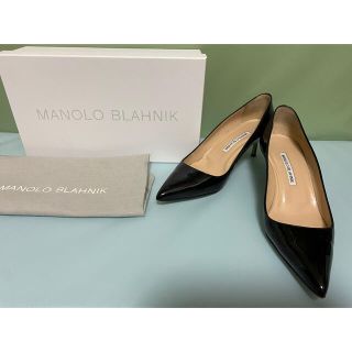 マノロブラニク(MANOLO BLAHNIK)のマノロブラニク　BB パテントパンプス　ブラック　黒　37.5(ハイヒール/パンプス)