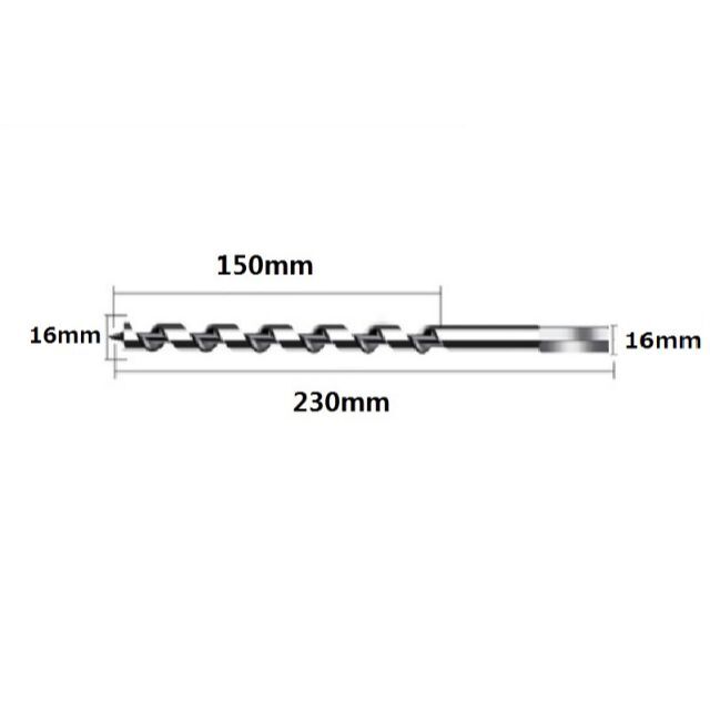 木工用　ドリルビット　16ｘ230ｍｍ　6角柄　電気ドリル対応 スポーツ/アウトドアの自転車(工具/メンテナンス)の商品写真