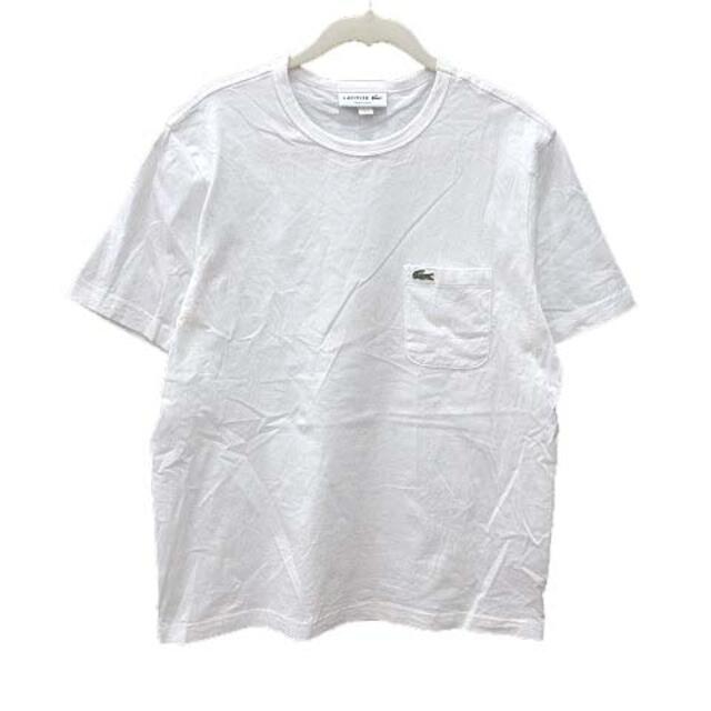 ラコステ クルーネック ロゴ刺繍 M 白 ホワイト Tシャツ カットソー 半袖 Tシャツ/カットソー(半袖/袖なし)限定OFF