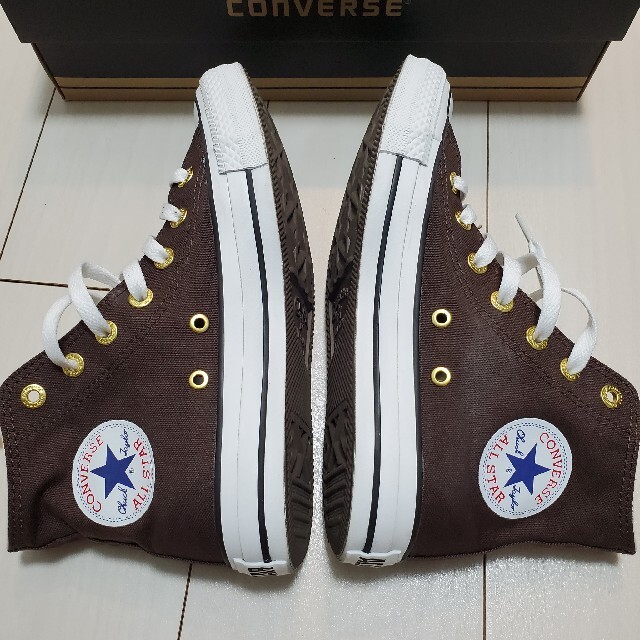 CONVERSE(コンバース)の【未使用に近い】コンバースオールスター 24 ブラウン 茶 ハイカット レディースの靴/シューズ(スニーカー)の商品写真