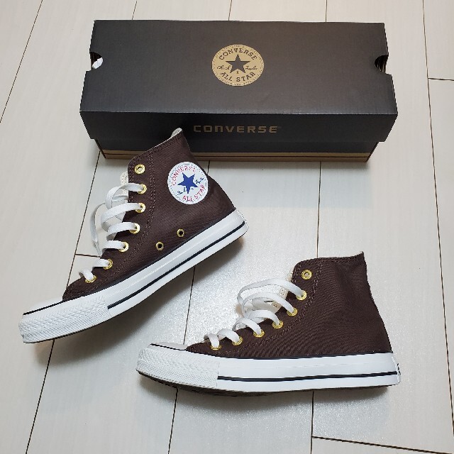 CONVERSE(コンバース)の【未使用に近い】コンバースオールスター 24 ブラウン 茶 ハイカット レディースの靴/シューズ(スニーカー)の商品写真