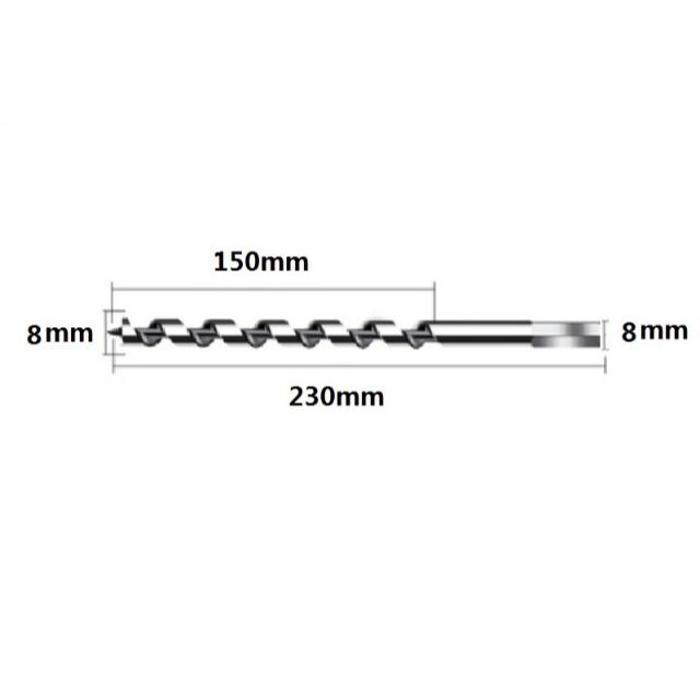 木工用　ドリルビット　８ｘ230ｍｍ　6角柄　　電気ドリル対応 スポーツ/アウトドアの自転車(工具/メンテナンス)の商品写真