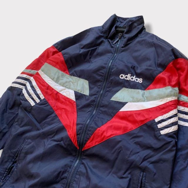 adidas - adidas アディダス ナイロンジャケット 90s ネイビー マルチ